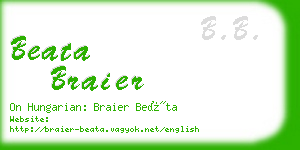 beata braier business card